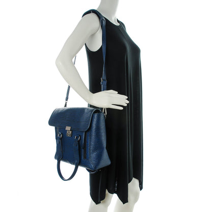 3.1 Phillip Lim 3.1 Textured Calfskin Medium Pashli Satchel Lapis 2 of 7