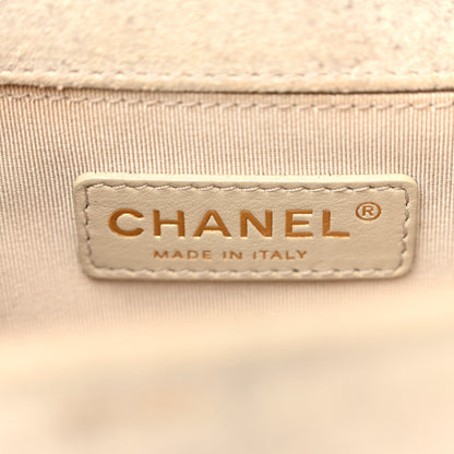 Chanel Iridescent Calfskin Quilted Medium Boy Flap Beige 6 of 12