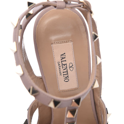 Valentino Garavani Nappa Rockstud Ankle Strap Pumps 37 Cacao Poudre 7 of 9