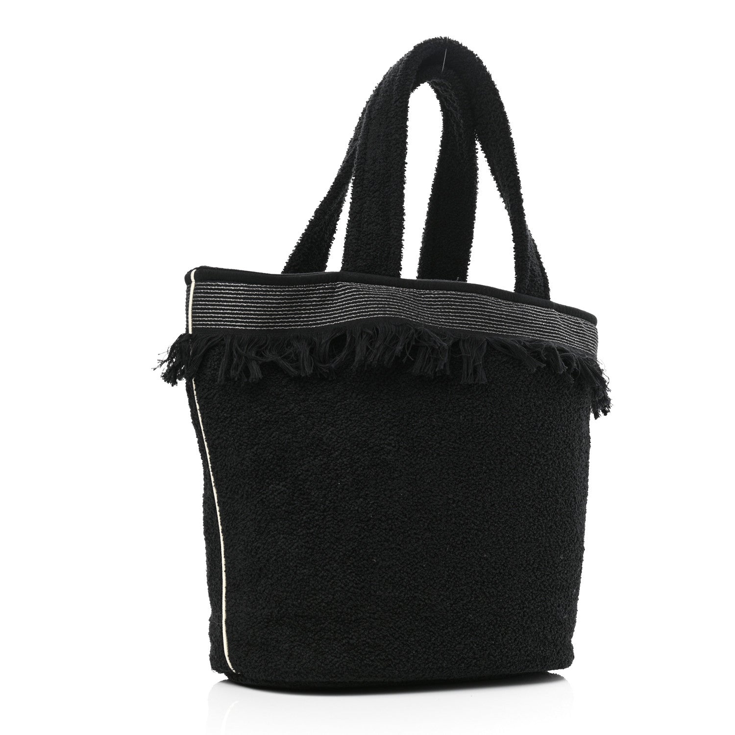 Chanel Terry Cotton CC Beach Tote Towel Set Black 4 of 12