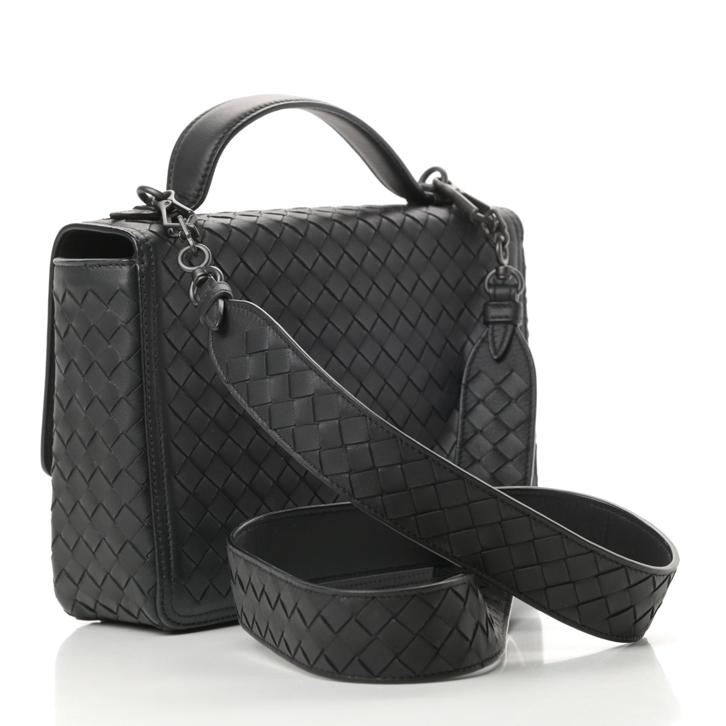 Nappa Intrecciato Alumna Bag Black