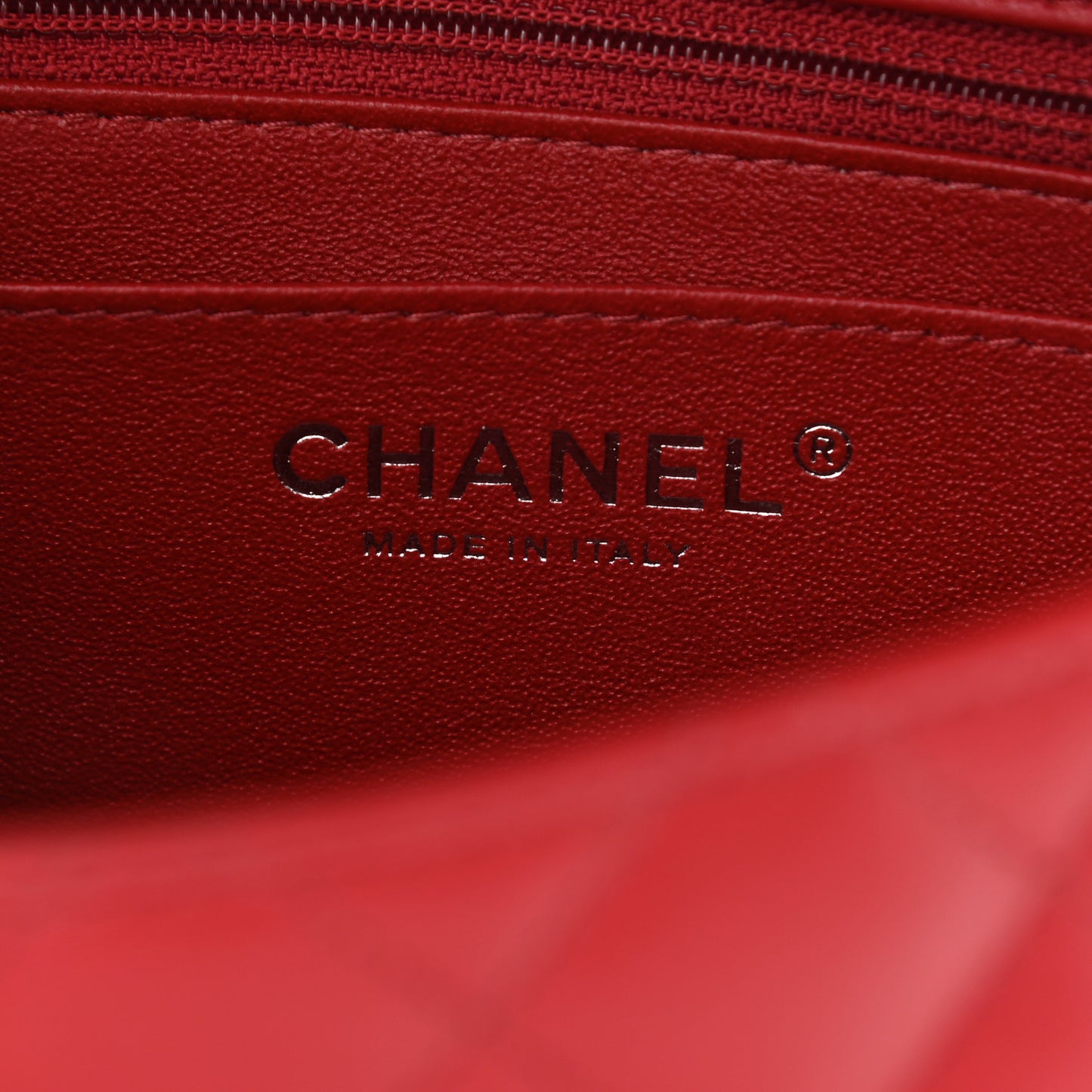 Lambskin Quilted Mini Square Flap Red