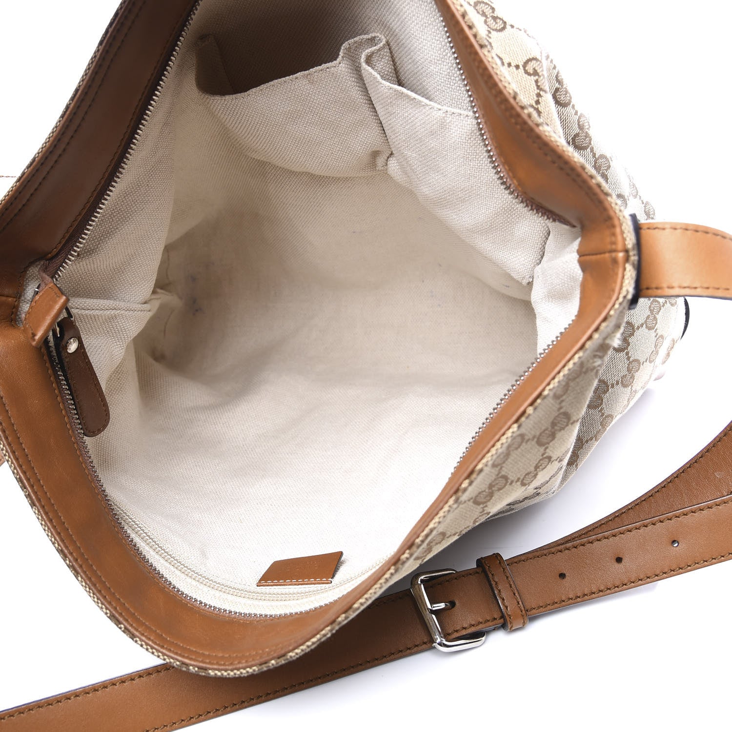 Gucci Monogram Large Flat Messenger Bag Brown 4 of 12