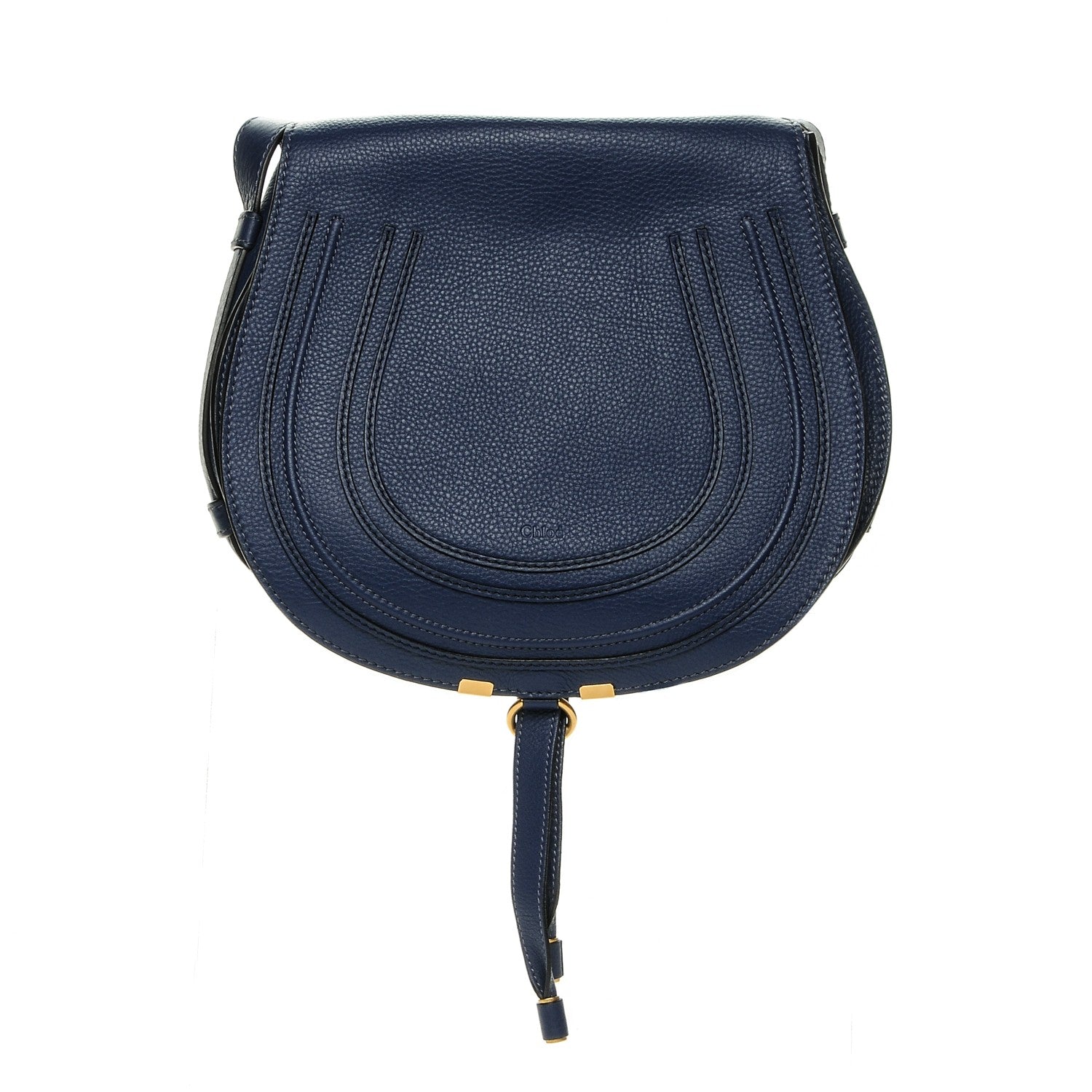 Chloe Calfskin Medium Marcie Round Crossbody Bag Royal Navy 1 of 7