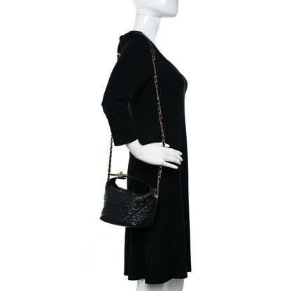 Chanel Lambskin Quilted Small Perfect Meeting Hobo Black 2 of 11
