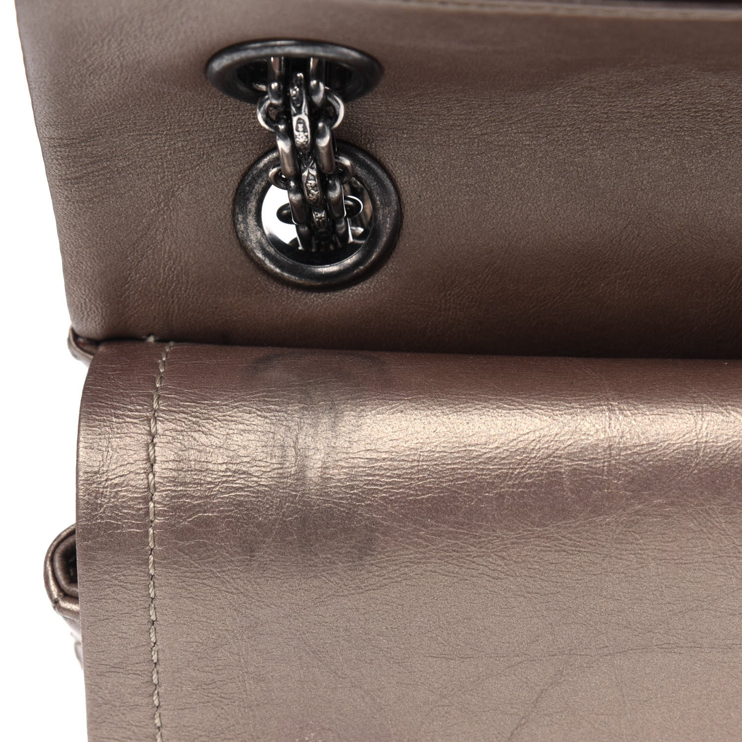 Chanel Metallic Aged Calfskin 2.55 Reissue 225 Flap Bronze 7 of 8