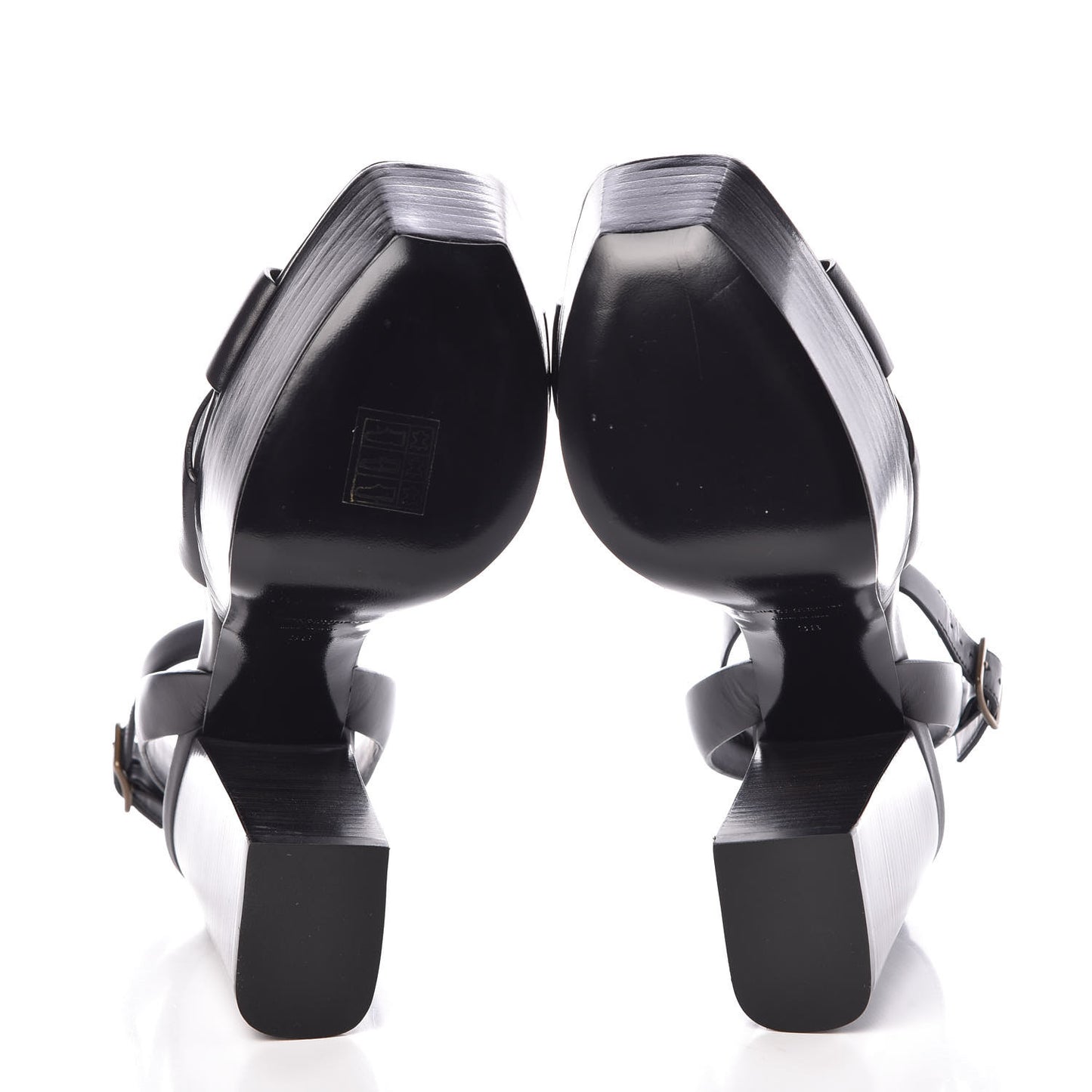 Calfskin Farrah 80 Platform Sandals 38 Paris Fog