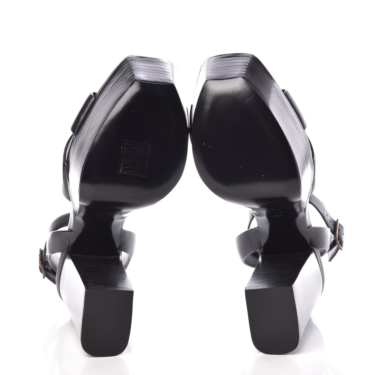 Saint Laurent Calfskin Farrah 80 Platform Sandals 38 Paris Fog 5 of 8