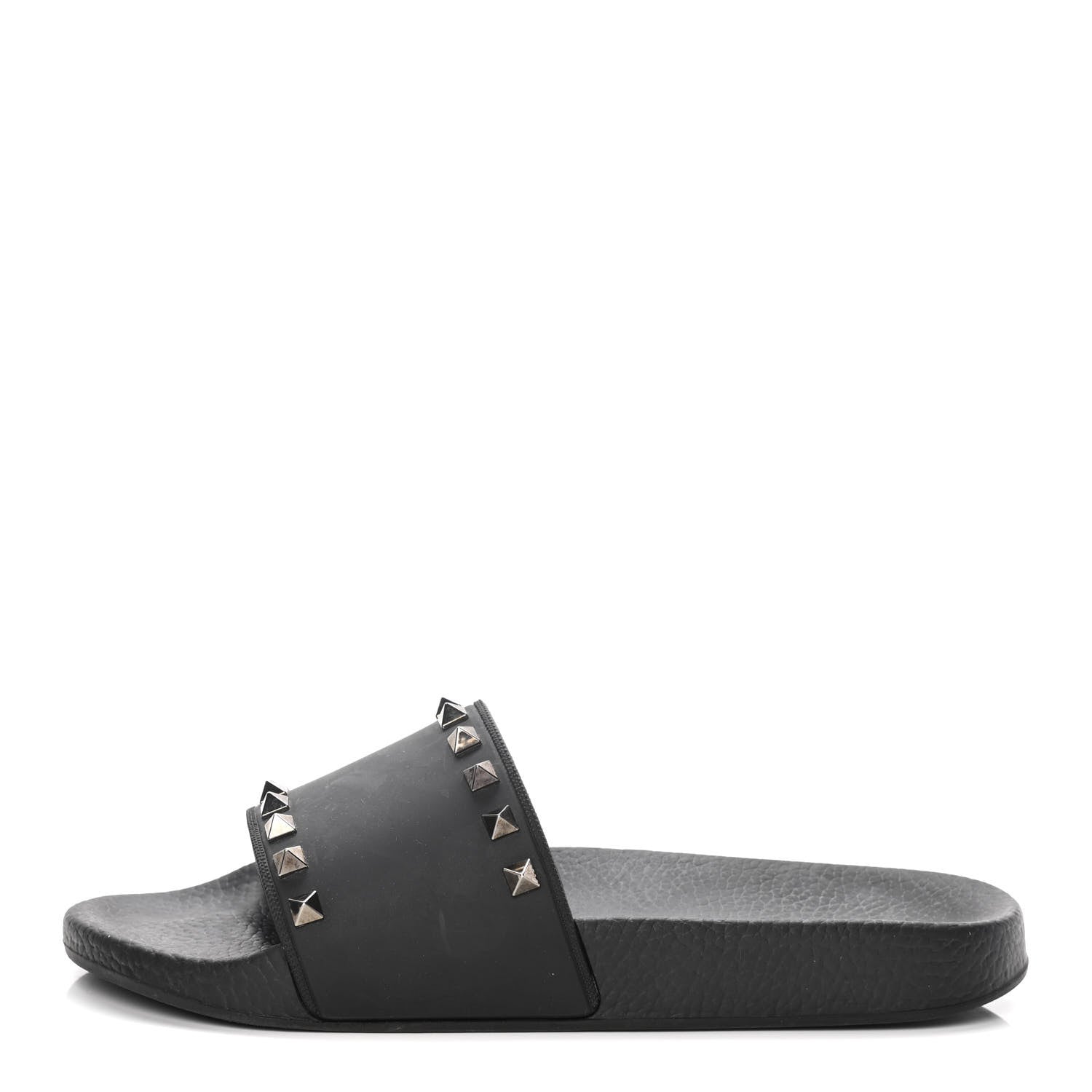 Valentino Garavani Rubber Rockstud Slide Sandals 39 Black 1 of 15