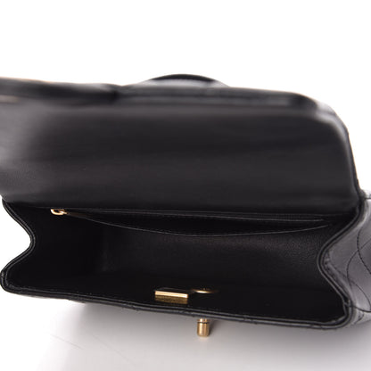 Chanel Lambskin Quilted Mini Top Handle Rectangular Flap Black 5 of 11