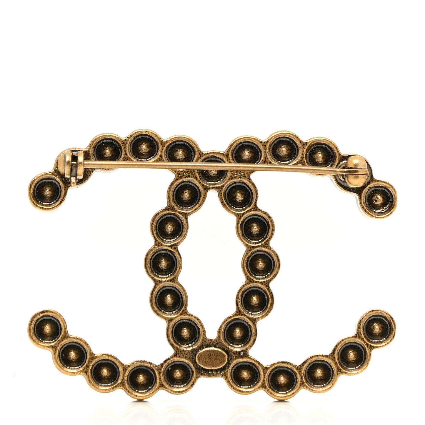 Crystal CC Brooch Light Gold