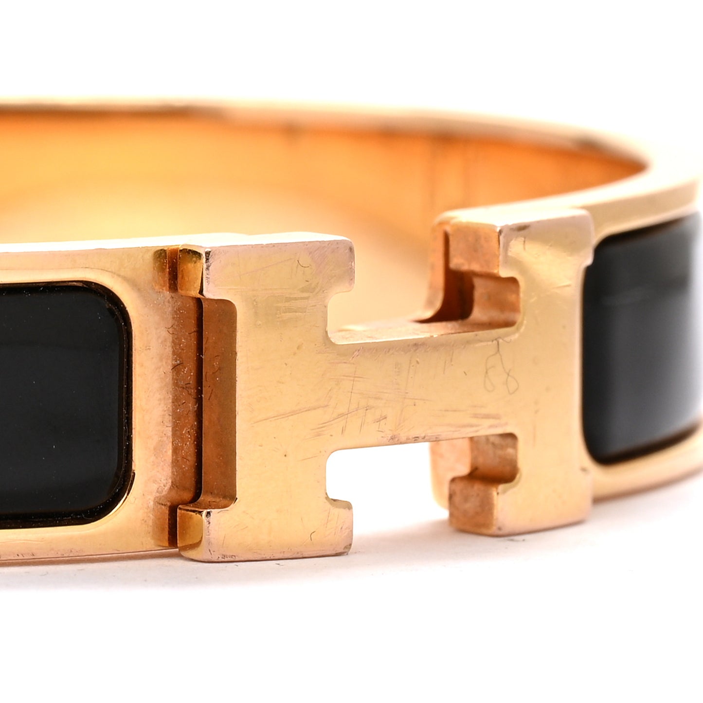 Enamel Narrow Clic Clac H Bracelet PM Black