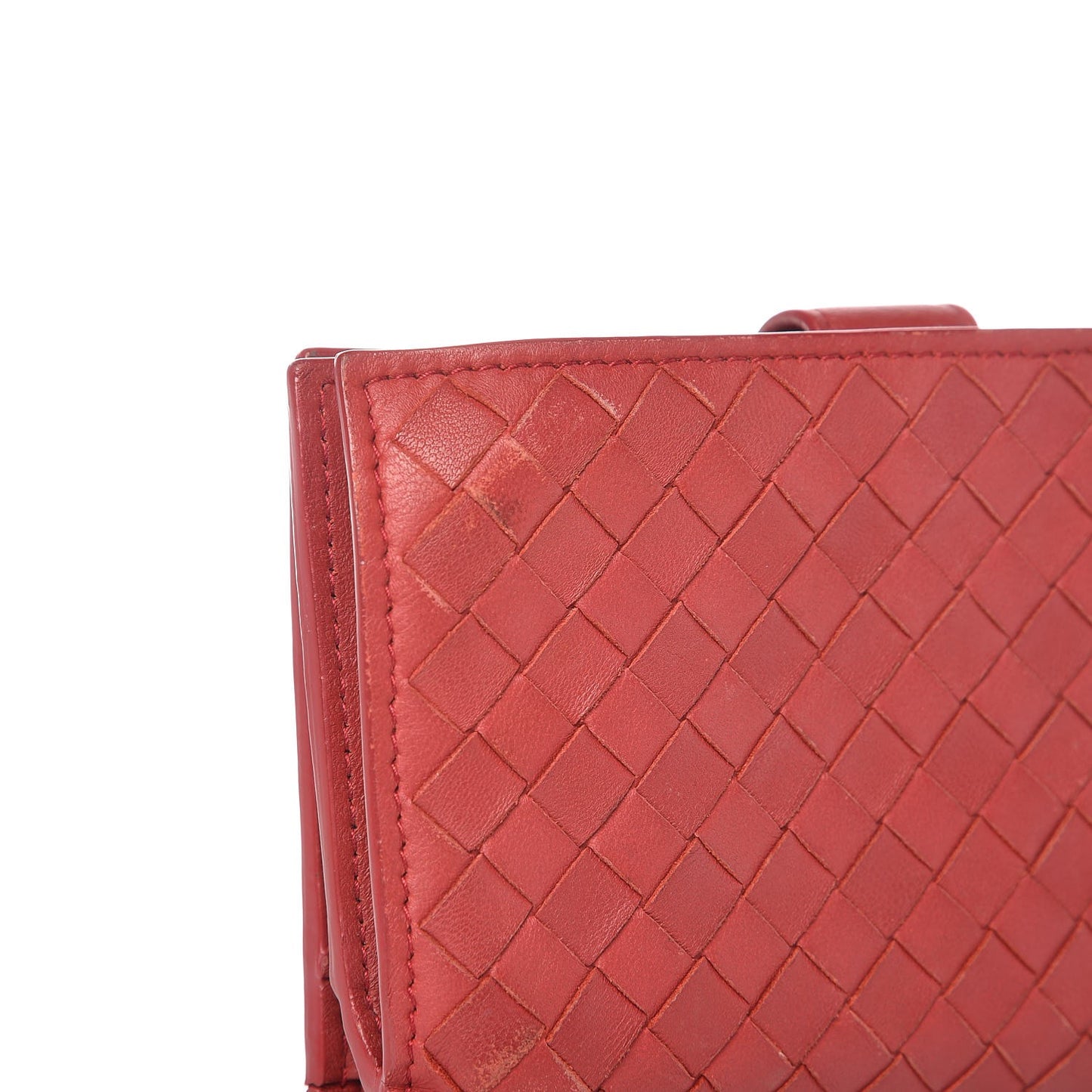Nappa Intrecciato French Wallet China Red