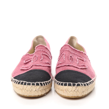 Chanel Linen CC Espadrilles 40 Pink Black 2 of 11