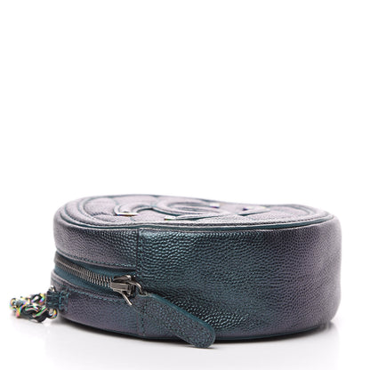 Chanel Iridescent Caviar Quilted Round Filigree Crossbody Dark Turquoise 3 of 10
