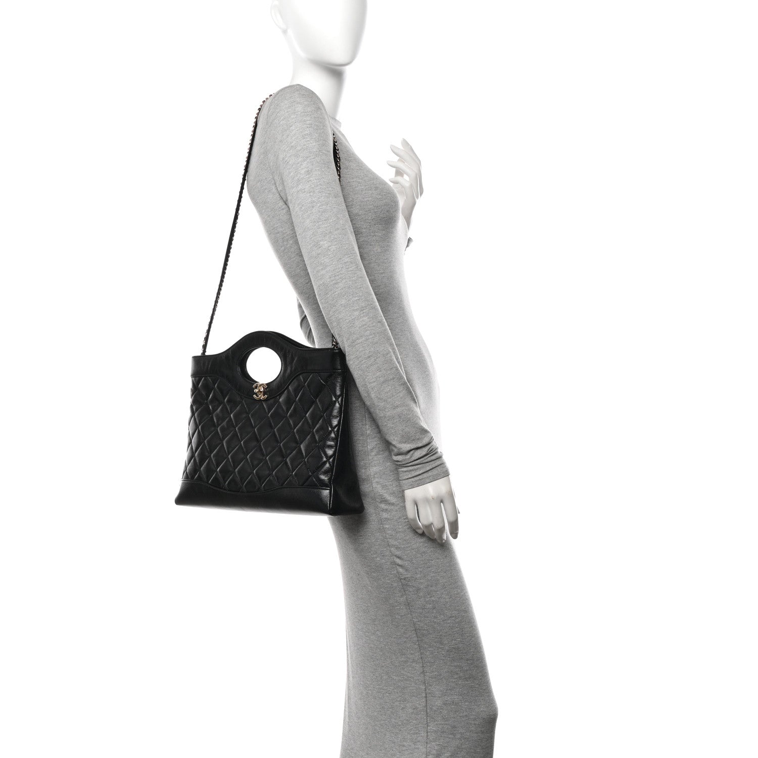 Chanel Shiny Lambskin Quilted 31 Shopping Bag Black 2 of 11