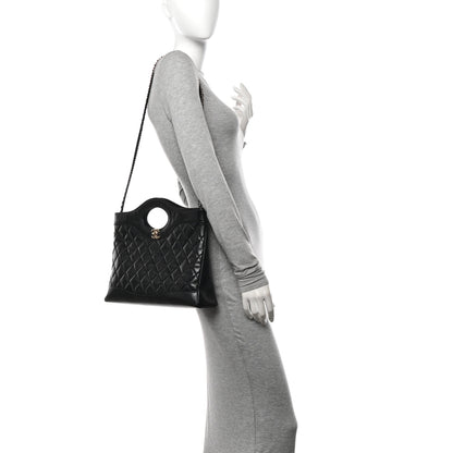 Chanel Shiny Lambskin Quilted 31 Shopping Bag Black 2 of 11