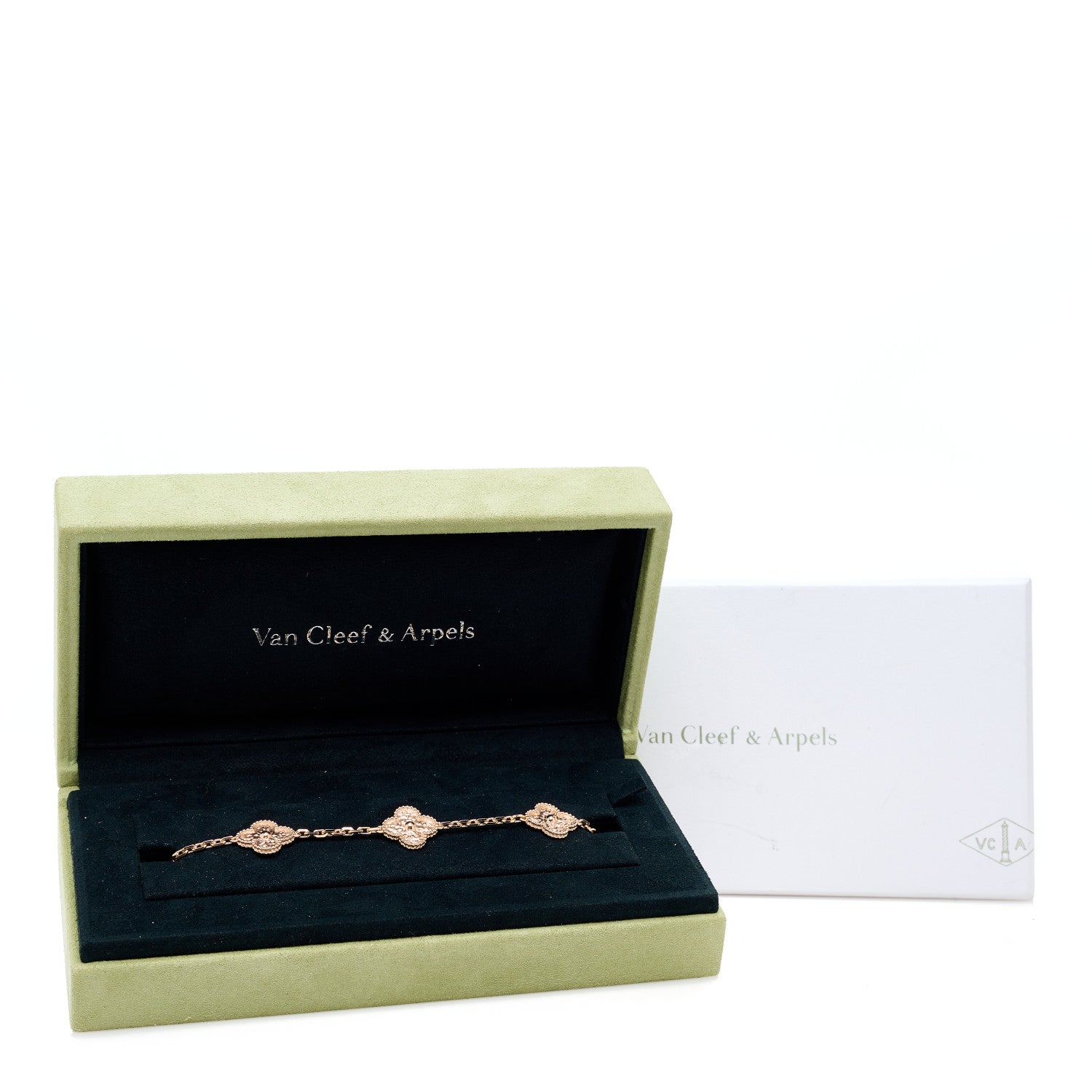 Van Cleef & Arpels 18K Rose Gold 5 Motifs Vintage Alhambra Bracelet 6 of 6