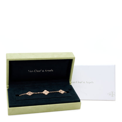 Van Cleef & Arpels 18K Rose Gold 5 Motifs Vintage Alhambra Bracelet 6 of 6