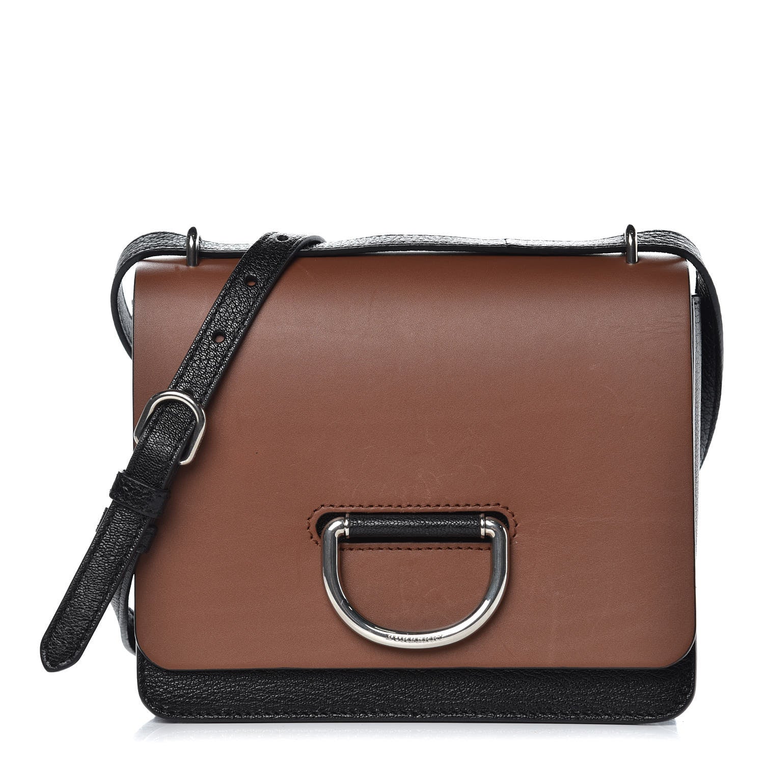 Burberry Calfskin Small D-Ring Bag Tan Black 1 of 10