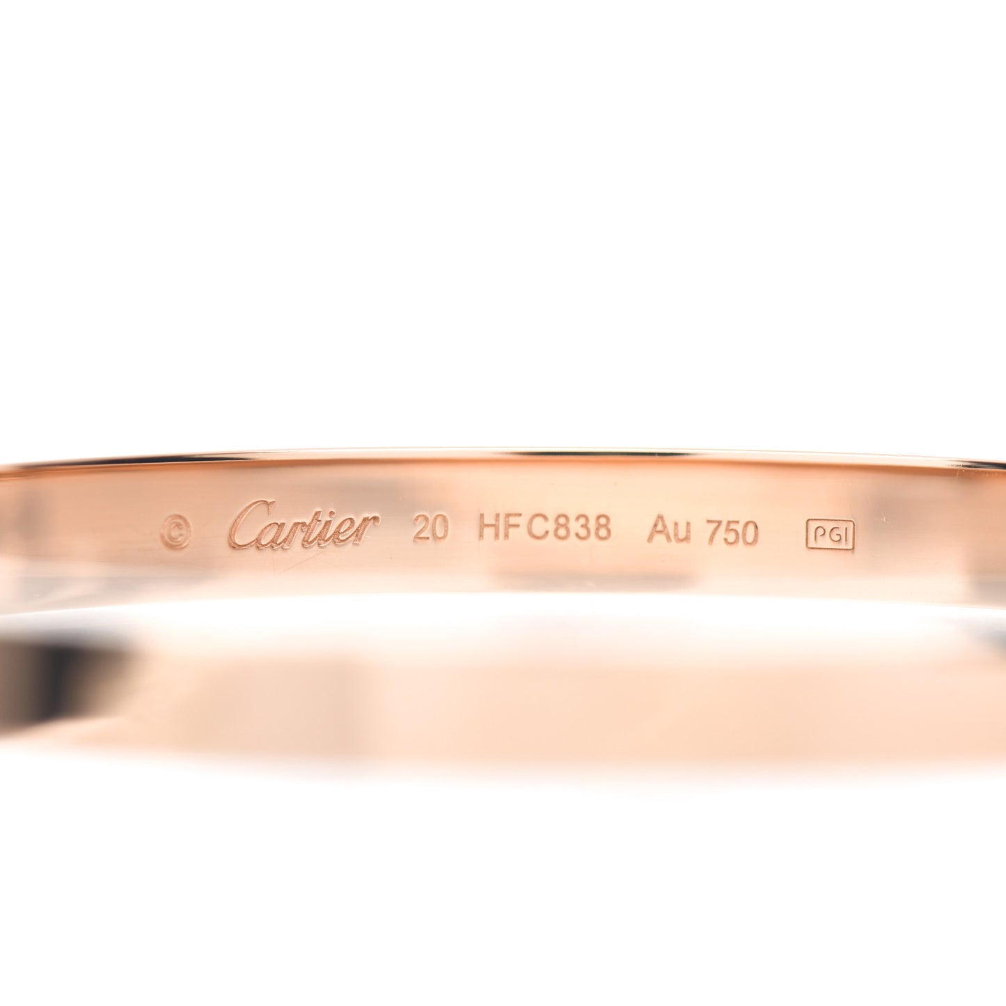 18K Pink Gold LOVE Bracelet 20