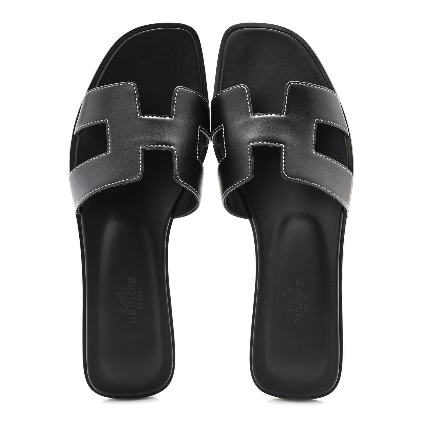 Box Calfskin Oran Sandals 37 Black