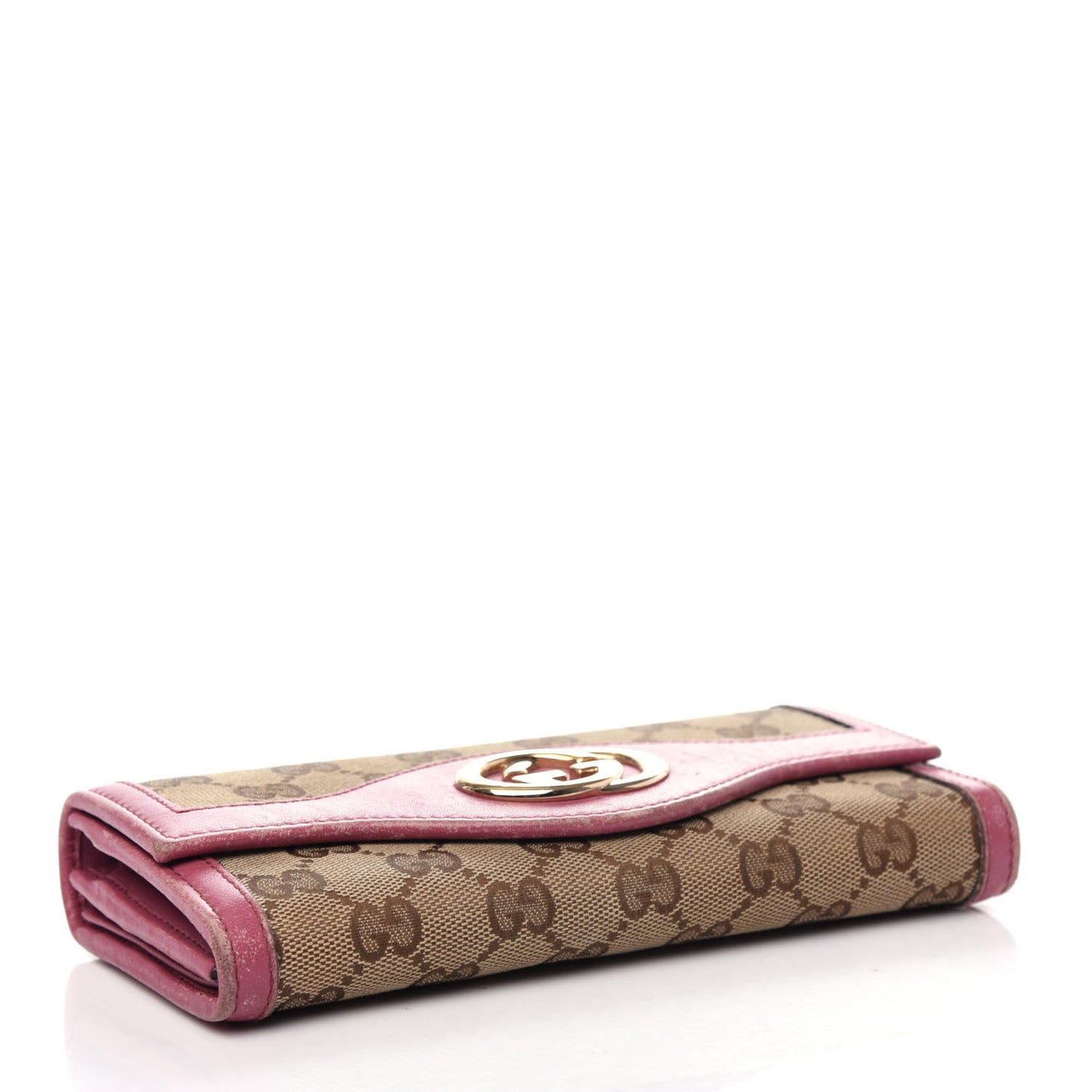 Monogram Margaux Calfskin Sukey Continental Wallet Beige Ebony Vintage Rose