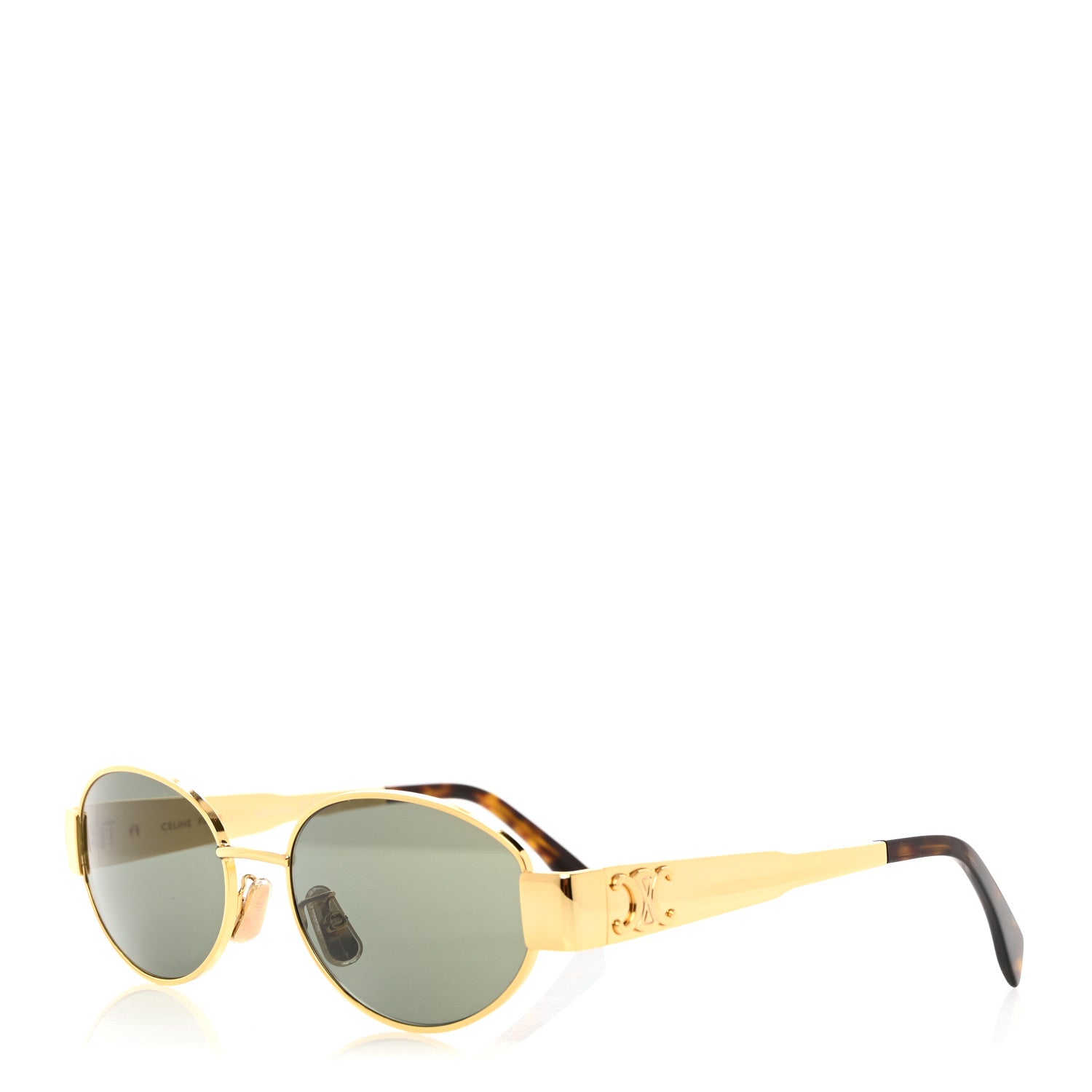 Celine Metal Triomphe 01 Sunglasses CL40235U Gold Green 1 of 7