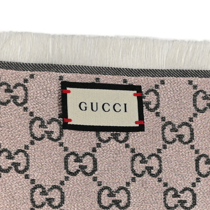 Gucci Viscose Cotton Silk Jacquard GG Monogram Shiny Summer Square Shawl Lead Multicolor 5 of 6
