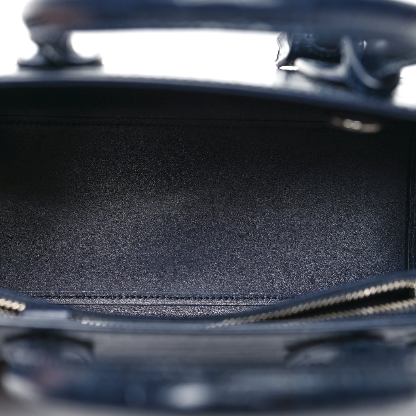 Calfskin Crocodile Embossed Baby Sac De Jour Navy