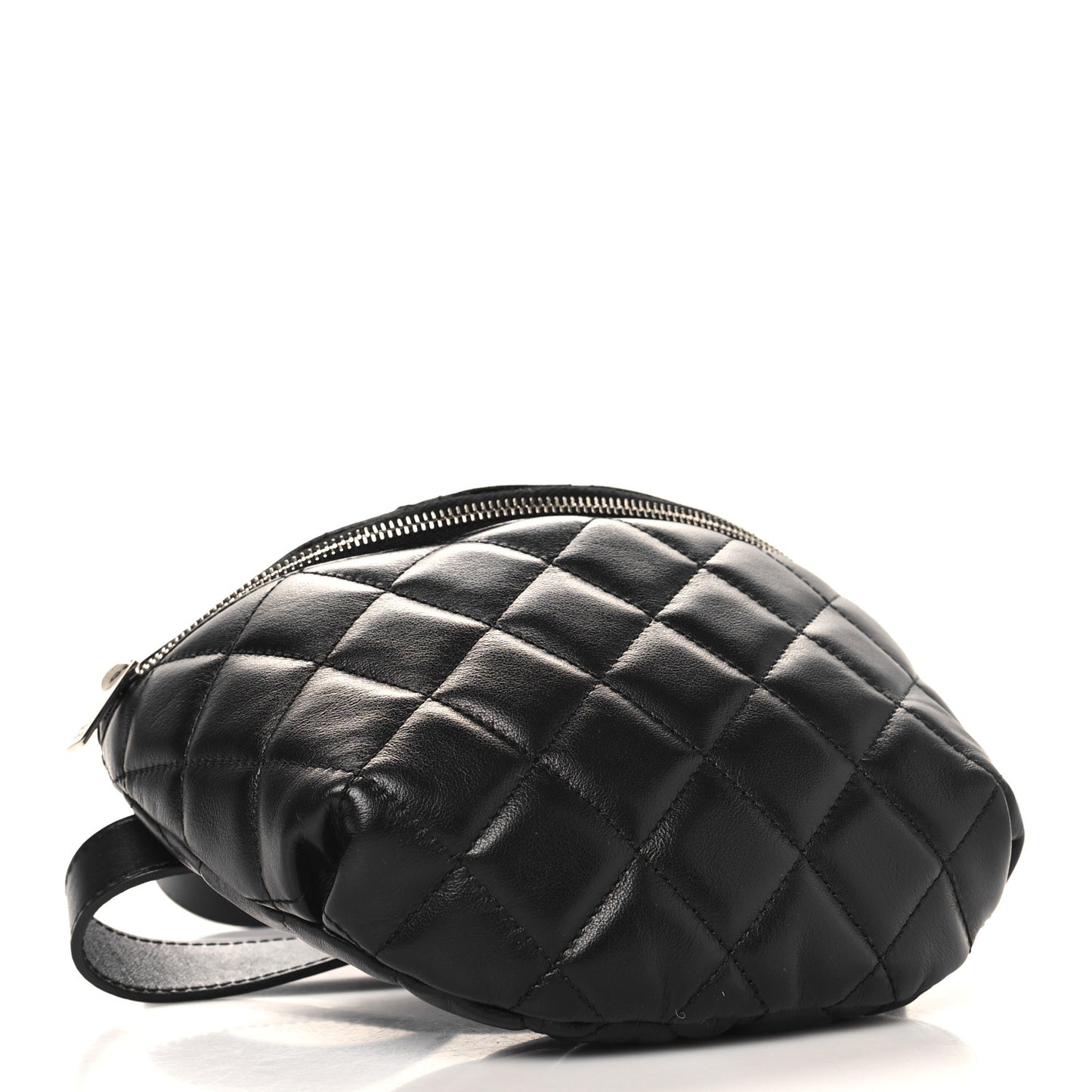 Calfskin Quilted Waist Belt Bag Black