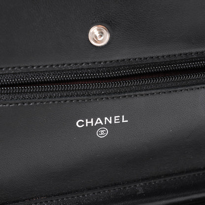 Chanel Lambskin Quilted Wallet On Chain WOC Black 6 of 9