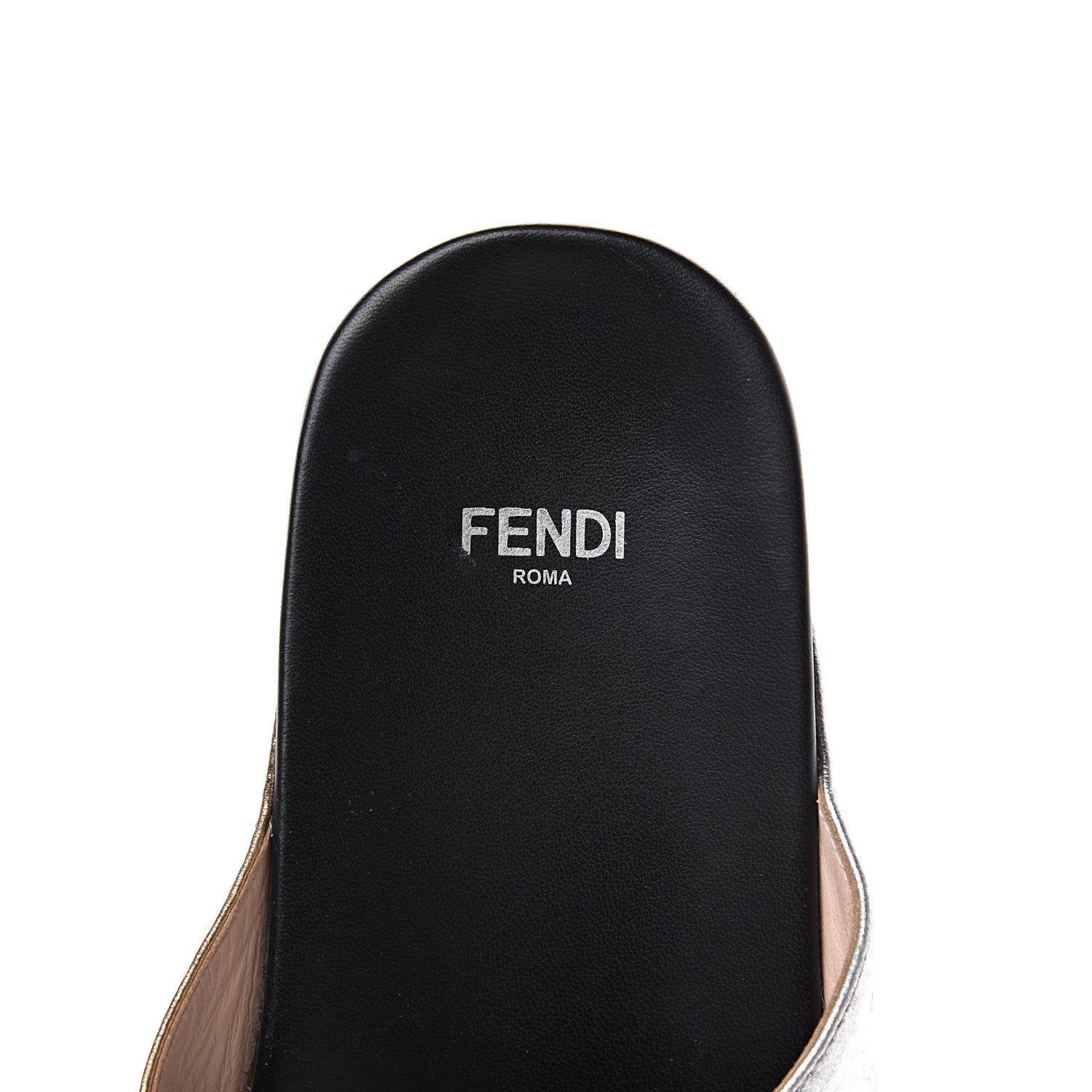 Fendi Metallic Nappa Crystal Flowerland Crisscross Slide Sandals 39 Argento Bronze Gold 7 of 7