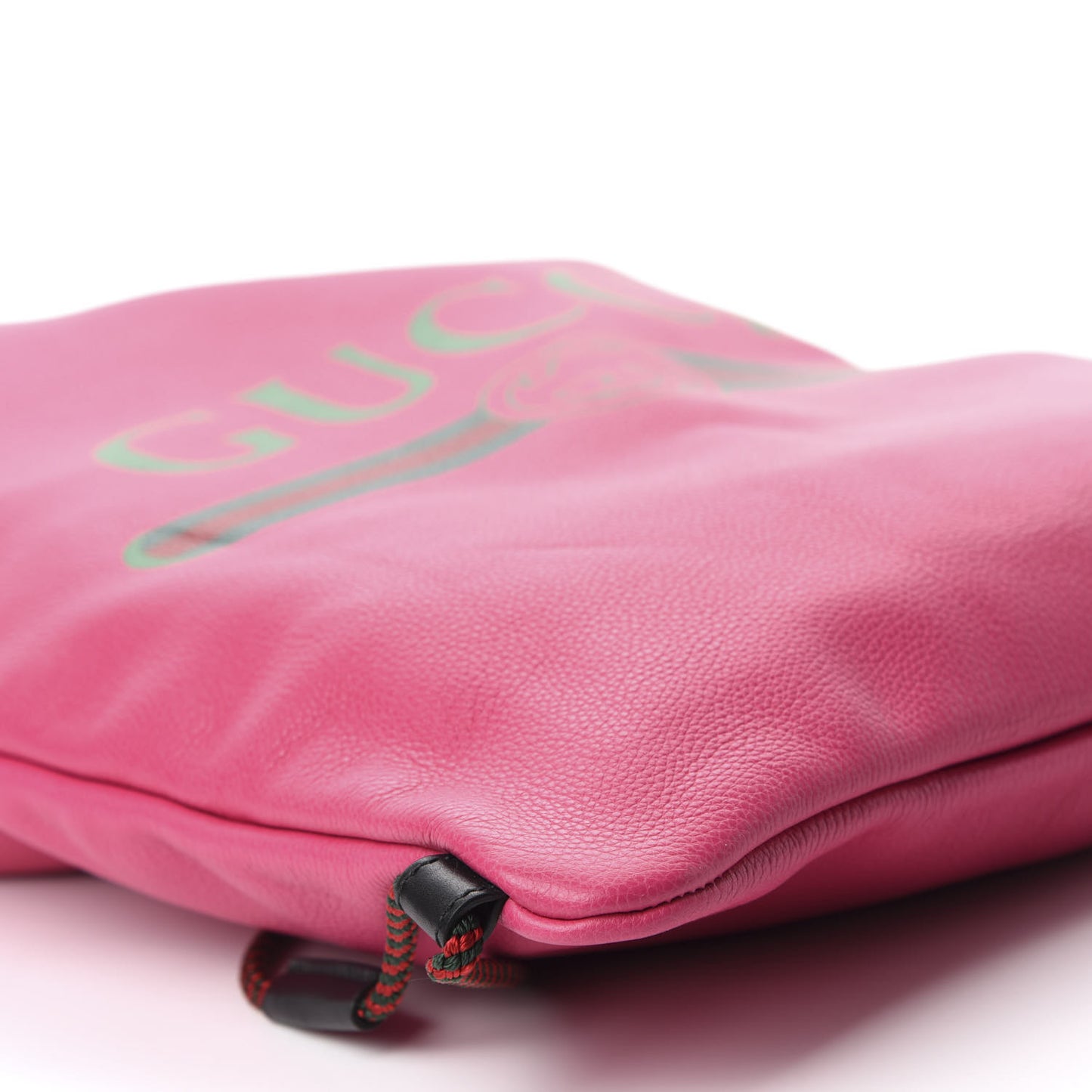 Grained Calfskin Logo Drawstring Backpack Box Pink Green Black