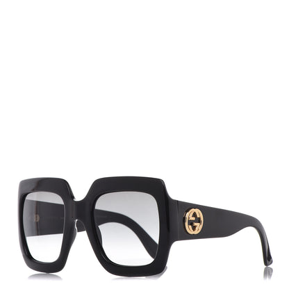 Gucci Acetate Square Frame Sunglasses GG 0053S Black 1 of 9