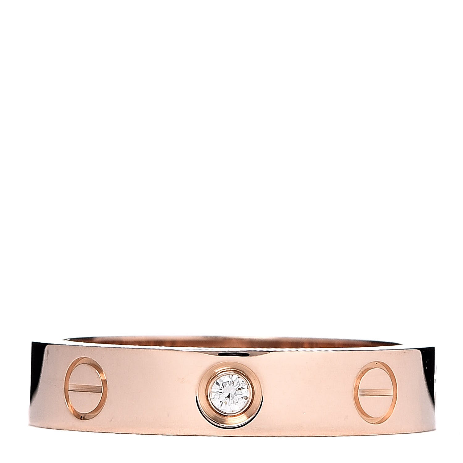Cartier 18K Pink Gold Diamond 4mm LOVE Wedding Band Ring 51 5.75 1 of 4