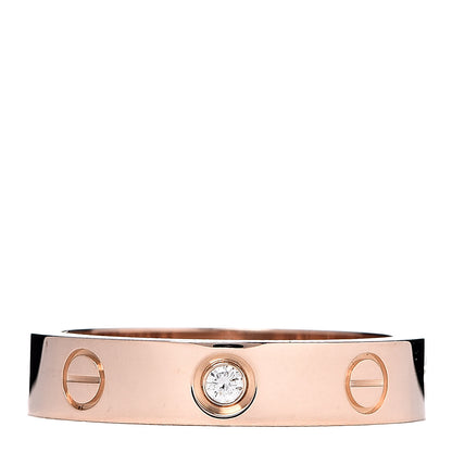 Cartier 18K Pink Gold Diamond 4mm LOVE Wedding Band Ring 51 5.75 1 of 4