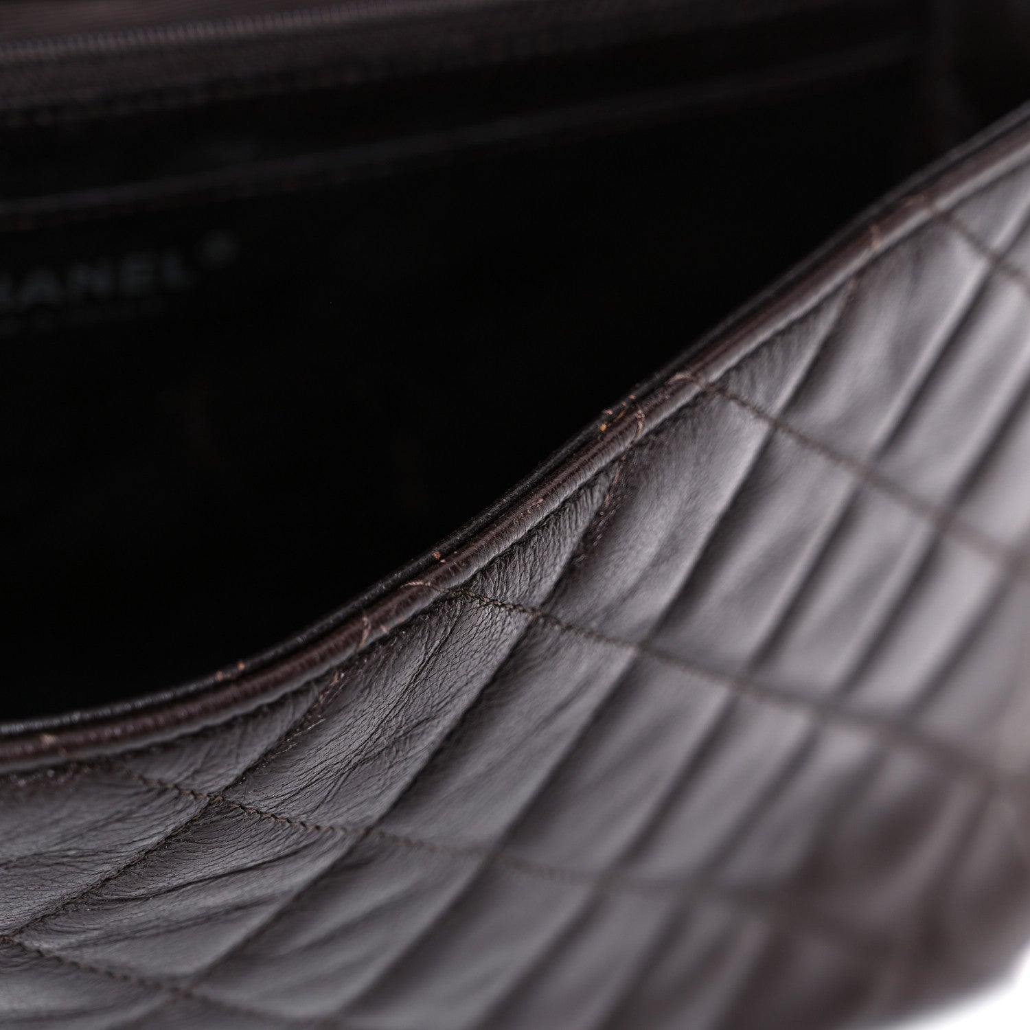 Chanel Washed Lambskin Quilted Jumbo Hybrid Reissue Flap Dark Brown 16 of 27