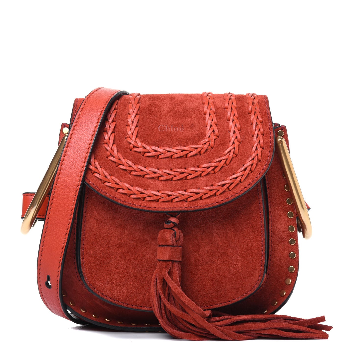 Suede Calfskin Braided Mini Hudson Shoulder Bag