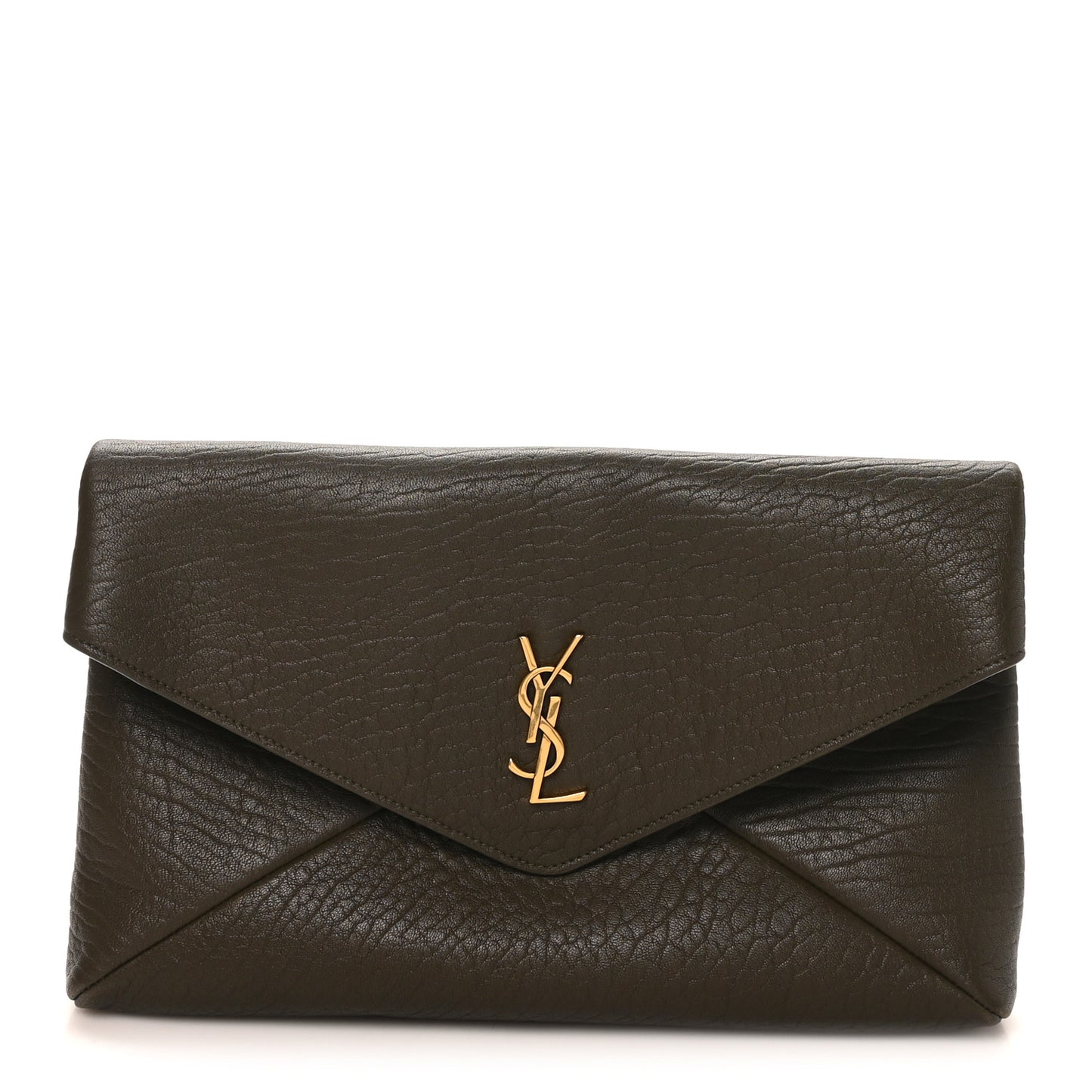 Grained Lambskin Large Cassandre Envelope Pouch Light Musk
