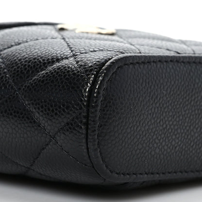 Chanel Caviar Quilted Small Handle With Care Vanity Case With Chain Black 8 of 9