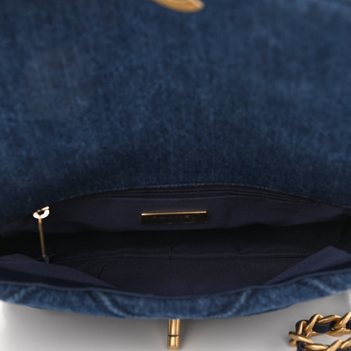 Denim Quilted Medium Chanel 19 Flap Blue