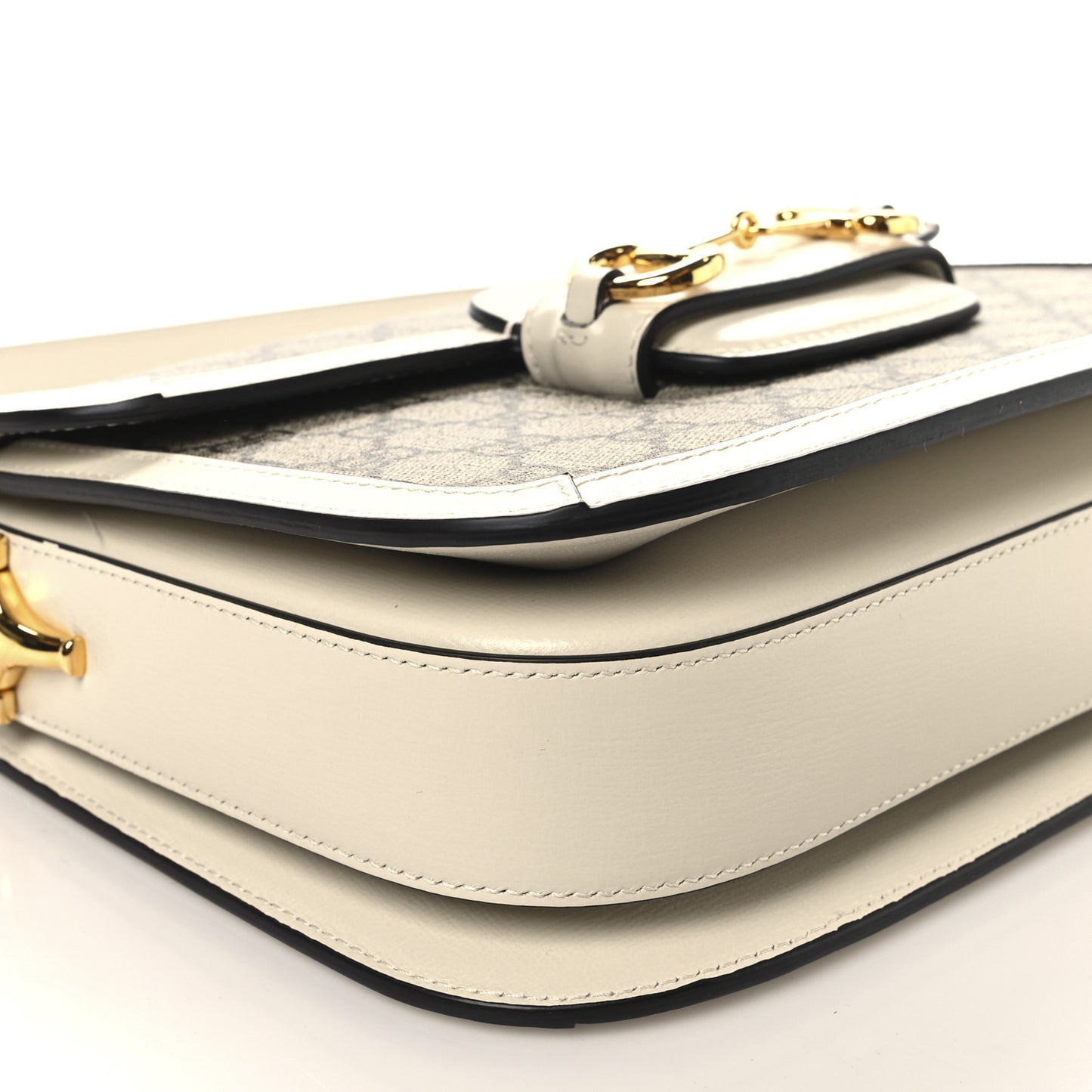 GG Supreme Monogram Horsebit 1955 Shoulder Bag Beige Mystic White