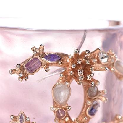 Chanel Lucite Crystal Pearl Gripoix CC Cuff Purple 8 of 10