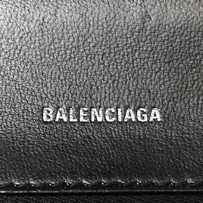 Balenciaga Matte Calfskin Snake Embossed Tonal B Small Hourglass Top Handle Bag Black 6 of 10