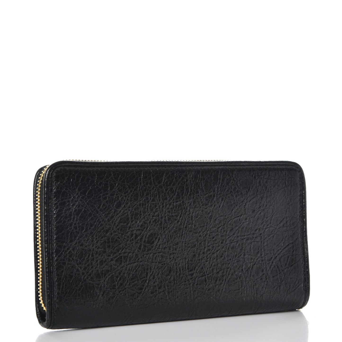 Agneau Blanket Continental Zip Around Wallet Black