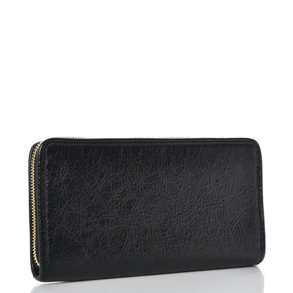 Balenciaga Agneau Blanket Continental Zip Around Wallet Black 3 of 7
