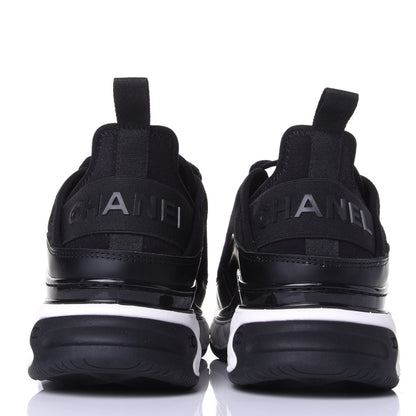 Chanel Velvet Calfskin Mixed Fibers CC Sneakers 35.5 Black 6 of 11