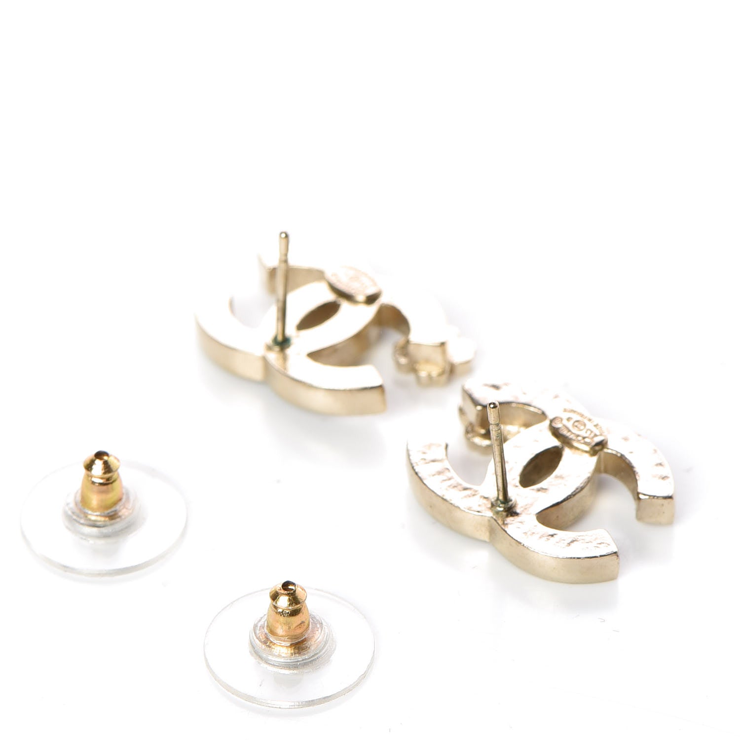 Chanel Enamel CC Clover Earrings Black Gold 3 of 5