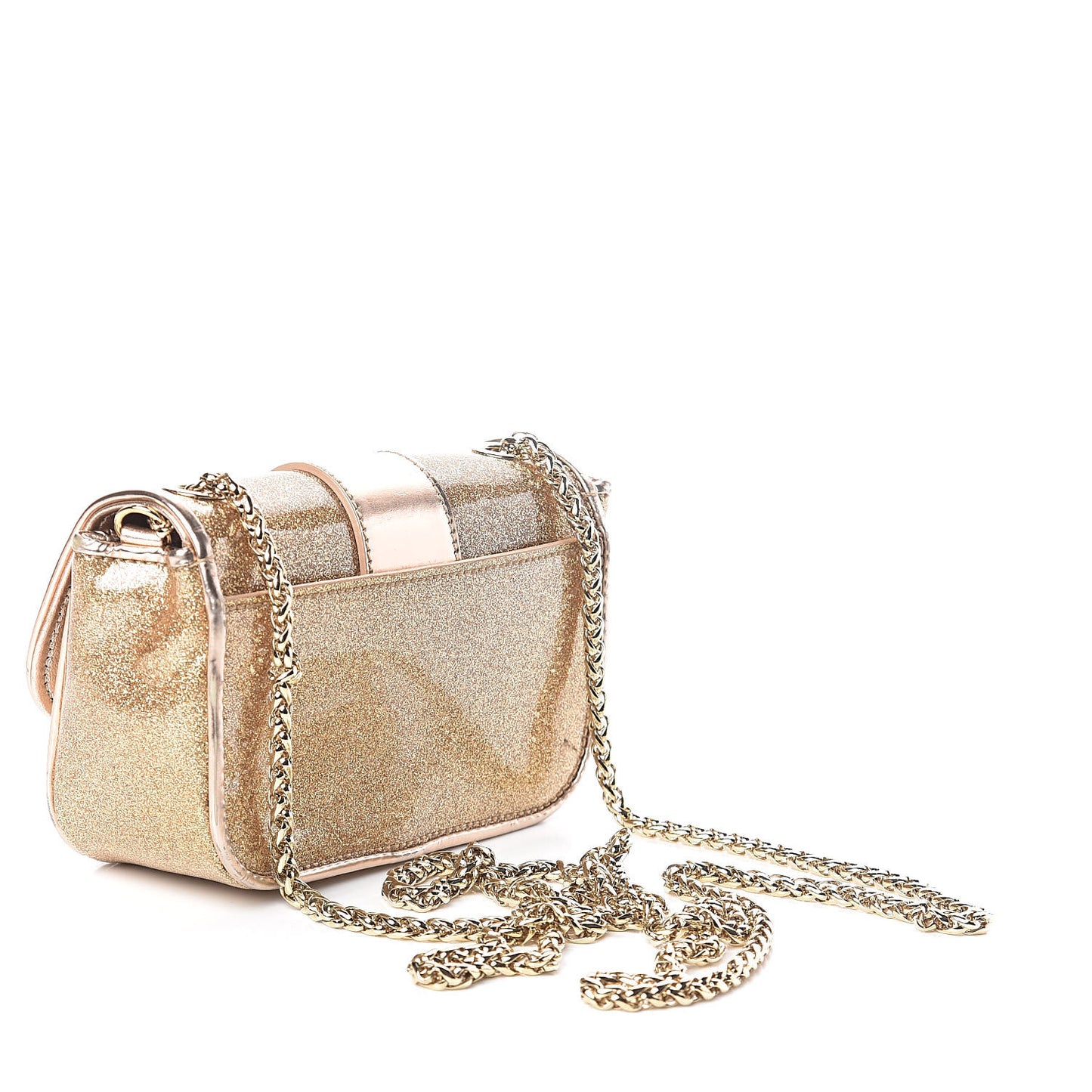 Mini Glitter PVC Specchio Sweety Charity Crossbody Bag Nude